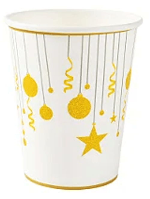 COPO DE PAPEL MERRY CHRISTMAS 270ML COM 10 UNIDADES SILVER FESTAS