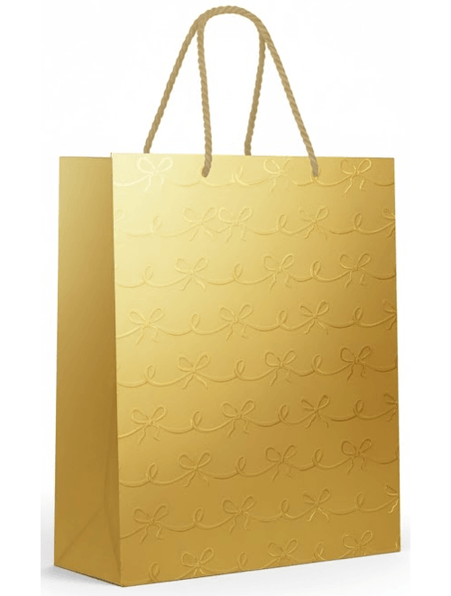 SACOLA DE PAPEL PREMIUM 32X26CM LACO DOURADO CROMUS
